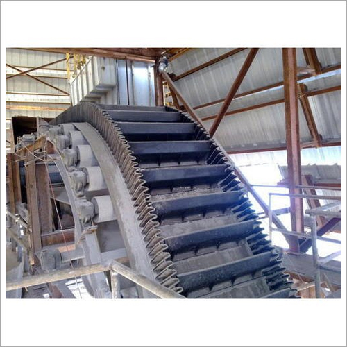 Sidewall Steep Angle Conveyor Belt - Stainless Steel Structure Black Color | Industrial Usage for Efficient Material Handling
