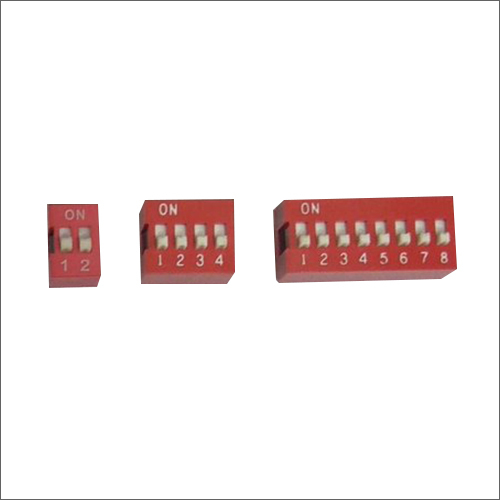 DIP Switch - Rigid Board, 2-Way to 8-Way Configuration | Red Color with White Silkscreen, ROHS Compliant for Enhanced User Flexibility