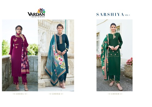 Vardan Sarshiya Vol-1 Fancy Festive Wear Rayon Ready Made Catalog Supplier