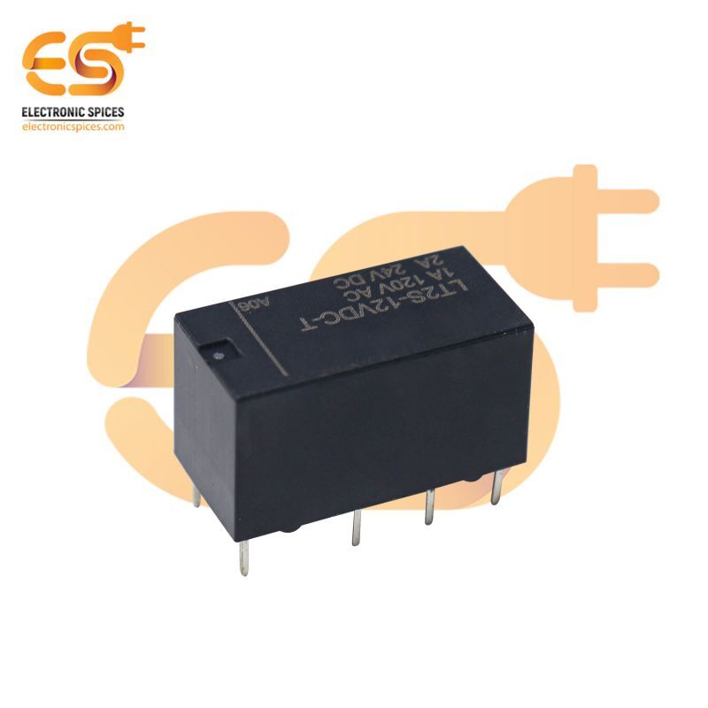 120V AC to 24V DC 2A 6 Terminal LT2S-12VDC-T Subminiature DPDT PCB panel mount power relays