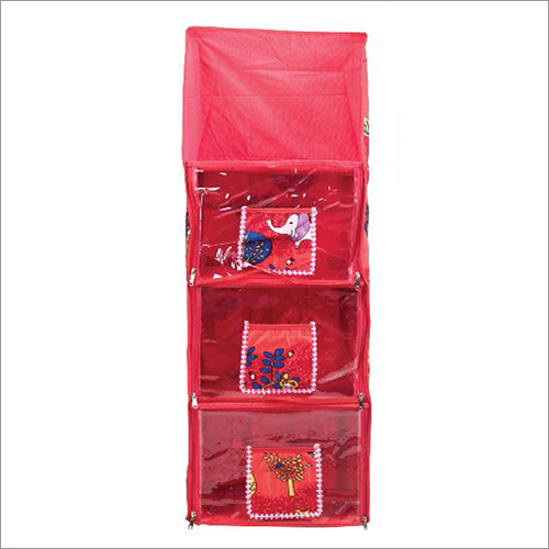 Kudos Wonder Hanging Toy Rack - Polypropylene Plastic, Medium Size, Red & White, Rectangular Shape, 5 Shelves, Designed for Easy Organization