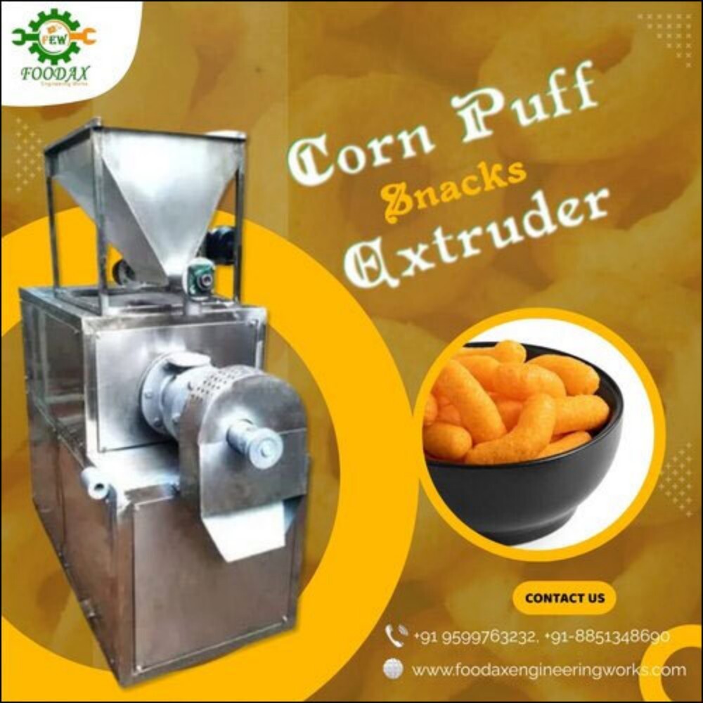 Mini Corn And Rice Extruder Machine - 30 to 40 kg/hr Capacity Fully Automatic Stainless Steel Design