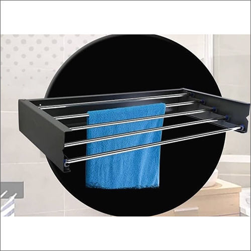 Silver 37.4X75X11.3Cm Wall Mounted Foldable Cloth Dryer Rack