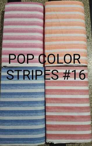 Melange Pop Color Stripes 16 - Cotton Blend, 95cm Length, 42 Inch Width | Multicolor, Smooth Fabric, Woven Style, All Season Use