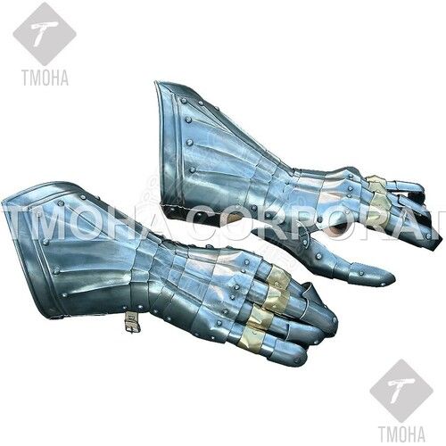 Medieval Wearable Gauntlets / Gloves Armor Gauntlets with brass lamellas GA0036