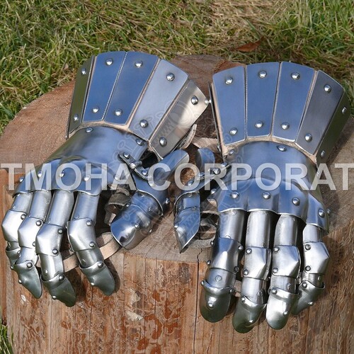Medieval Wearable Gauntlets / Gloves Armor German Gauntlets with lamellar cuffs GA0059