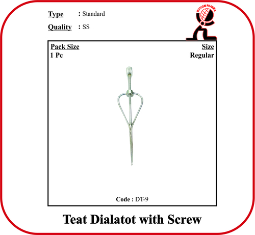 Teat Dilator With Screw Veterinary Equipment