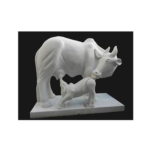 White Marble Cow  Statue