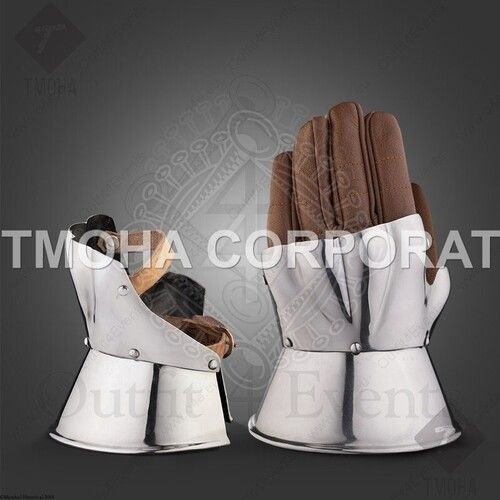 Iron Medieval Wearable Gauntlets / Gloves Armor Half Gauntlets Without Gloves Ga0068