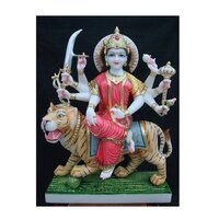 Natural White Outdoor God Durga Maa Marble Statue
