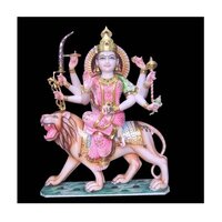 White Hindu God Durga Maa Marble Statue