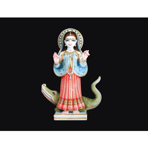 Natural White Hindu Khodiyar Marble Mata Statue