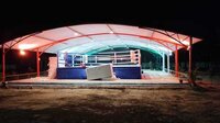 Tensile Roof Structure - Polyester Material, White Canopy, Aluminum Poles | Modular Design, Waterproof, Free Standing