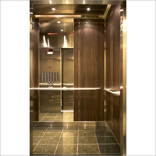 Stainless Steel With Golden Finish Elevator Cabin