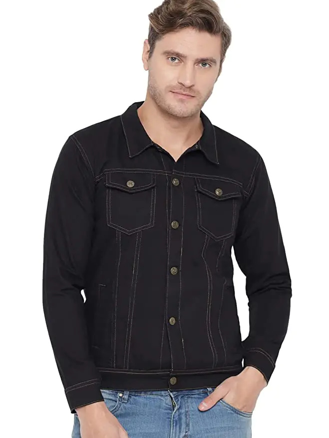 Full Sleeve Self Design Color Men Jacket