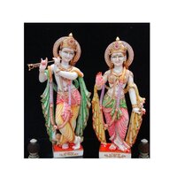 Natural Krishna White Outdoor Garden God Statues