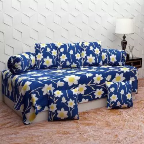 Blue P.Rtrend 120 Tc Polycotton Single Checkered Bedsheet