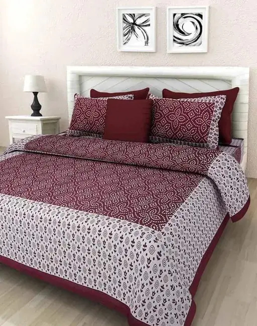 Sanganer Print Pure Cotton Double Bedsheet