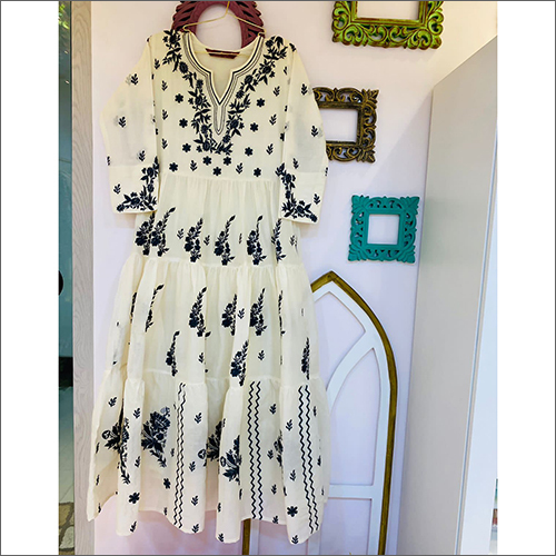 Ethnic Cotton Calf Length Dress