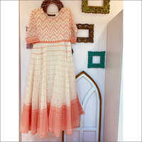 Designer Cotton Calf Length Dress