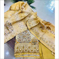 Banarasi Silk Hand Embroidery Unstitched Suit