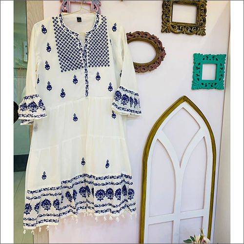 Printed Ladies Cotton Western Dresses