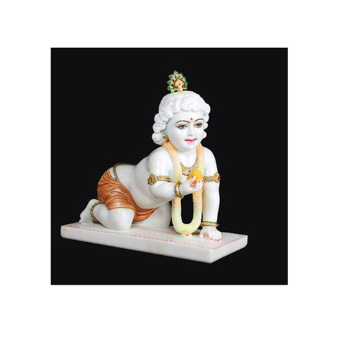 Customized Natural White Marble Laddu Gopal Statue