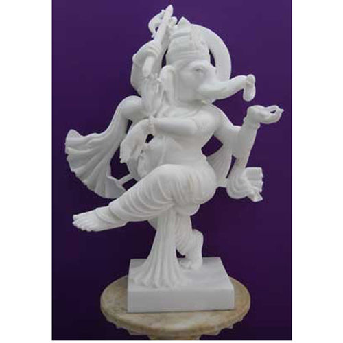 Natural White God Ganesh Marble Statues