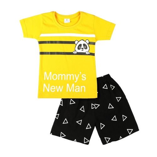 Kids Yellow printed Cotton Top and Pant