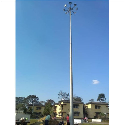 Silver High Mast Lighting Pole