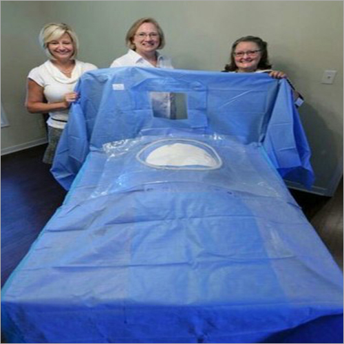 SMMS Cesarean Drape - Disposable Rectangular Surgical Drape, Sterilized Blue Color