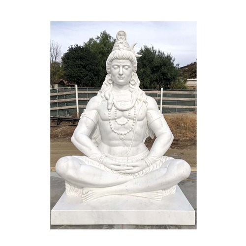 Latest Design Of 2022 Excellent Quality Custom Huge Marble Meditating Shiva Sculpture From Indian Exporter At Reasonable Price