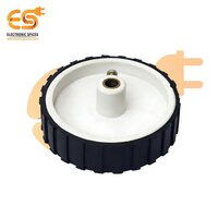 65mm x 17mm Hard plastic build rubber cover white color 6mm rod compatible DIY project wheel