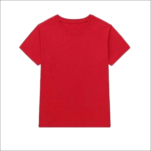 Mens Red Polyester Round Neck T-Shirt - Regular Fit 140 GSM Half Sleeves Casual Occasion | O-Neck Collar Suitable for All Sizes