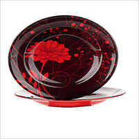 Daisy Printed Rice Plate - Unbreakable Reinforced Polypropylene, Customized Size, Glossy Finish, Non-porous & Stain Proof Material