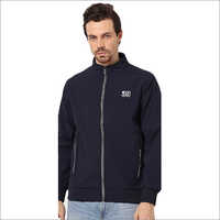 Mens Blue Zipper Jacket - Smooth Finish, Full Sleeves | Washable, Double Pockets, Winter Wear, Classy Style