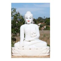 Handmade and Handcarved White Buddha Statue