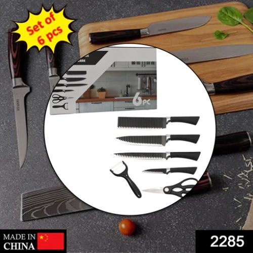 Stainless Steel Knife Set With Chef Peeler And Scissor