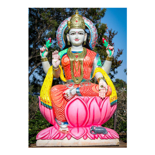 Large Painted Sri Lakshmi Goddess Sculpture