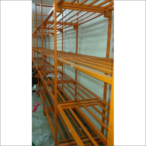 MS Heavy Duty Storage Rack - Mild Steel, Customized Size, Yellow Finish | Ideal for Industrial and Retail Storage Solutions