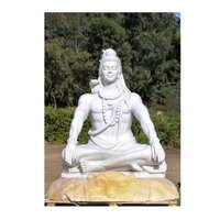 High Quality  White Marble Shiva on Tiger Statue