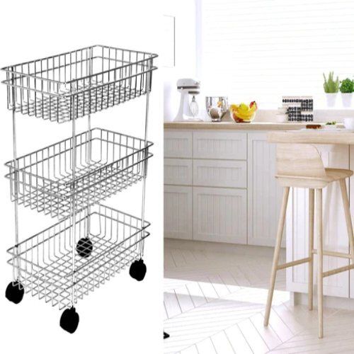 Stainless Steel Storage Organiser Rack Cart With Wheels