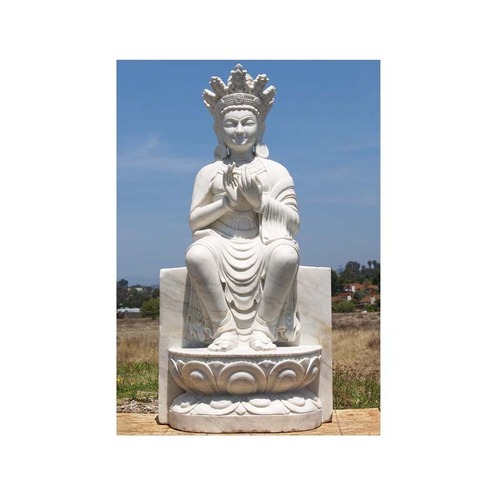 Best Selling Product Of White Marble Buddha Statue