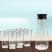 UNBREAKABLE WATER JUICY JUG AND 6 PCS. GLASS COMBO SET