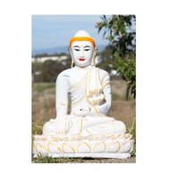 White Marble Alabaster Buddha Sculpture