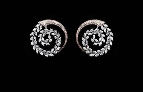 Natural Diamond Round and Marquise Earrings