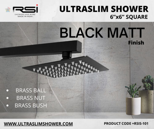 BLACK MATT ULTRASLIM SHOWER 6X6 SQUARE