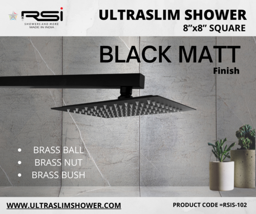 BLACK MATT ULTRASLIM SHOWER 8X8 SQUARE