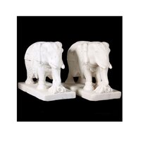 Indian Makrana White Marble Elephant Statue