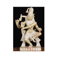 Standard quality Best Design Indian Religious Hand Carved Gorora Marble Dancing Abhaya Mudra Shiva Statue Holding Knife